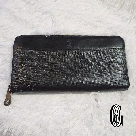 Goyard Vintage Black Leather Coated Canvas Matignon Long Zippy Wallet w/ COA - Picture 1 of 13